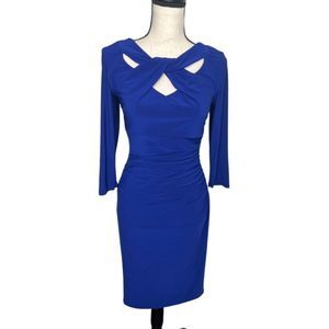 INC INTERNATIONAL CONCEPTS Royal Blue Long Sleeve Dress. Size 6
